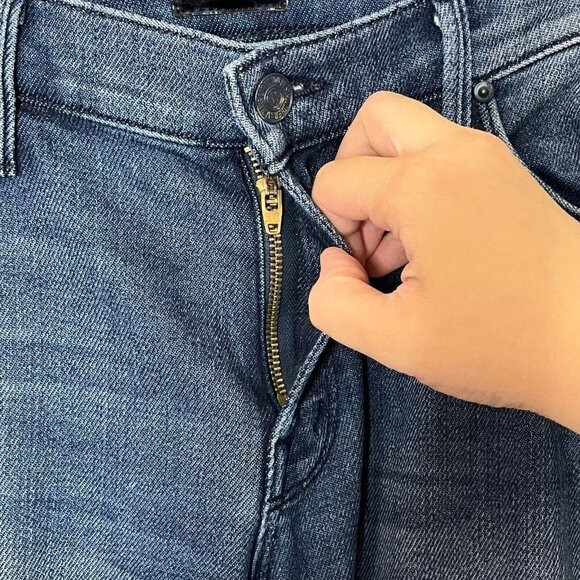 MOTHER The Trainer Jogger Jeans Women’s Size 24 Cropped Denim Tapered Stretch - Picture 9 of 15